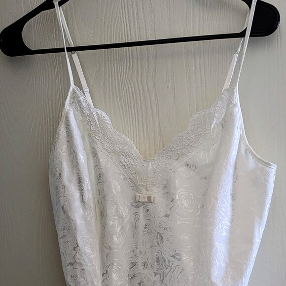 Marks & Spencer Other - Vintage St Michael By Marks and Spencer White Silver Floral Bodysuit with Bow